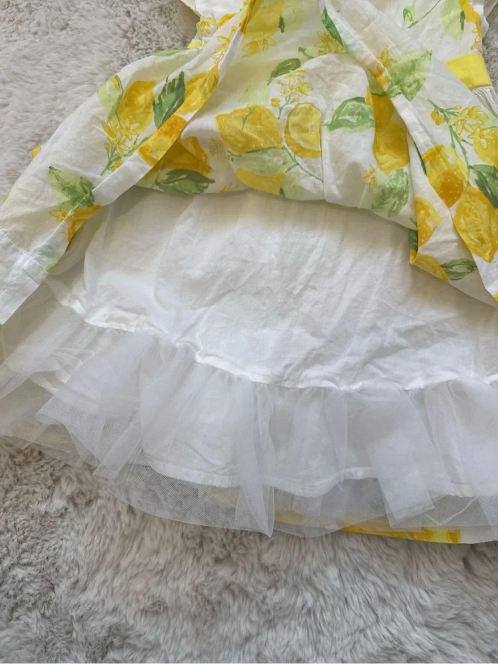 Gymboree Yellow Lemon-Print Dress with Yellow Bow size 3T